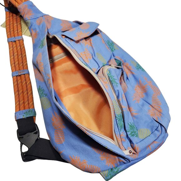 NWT Kavu Rope Bag Canvas Sling Backpack Pineapple Pirouette Pastel Unisex 20x11 - Picture 3 of 9